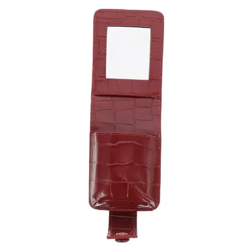 Produktbild: WOONEKY Mini-Make-up-Tasche Lippenstifttasche Aus Leder Mit Spiegel Tragbares Make-up-etui Für Die Reise Modisches Zum Valentinstag