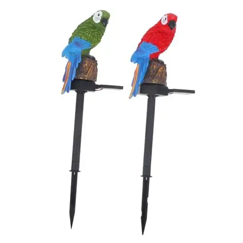 Produktbild: WOONEKY Vogelverzierung 2St Solar-Papagei-Licht Solar-Rasenlampe Eule Gartenlicht solar gartenbeleuchtung gartenlampe solar solarleuchten für außen Dekor Rasen solarlicht Rasenpfahllampe