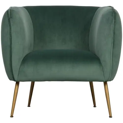 Produktbild: WOOOD Scout Samt Sessel Grün - Relaxsessel aus Samtstoff Clubsessel Loungestuhl Polstersessel für Wohnzimmer Schlafzimmer 71x79x71 cm