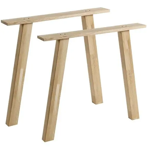 Produktbild: WOOOD Tablo 2er A-Tischbeine Eichenholz - 2 Stück / 1 Paar - Tischgestell Tablo Esstisch - 72x79x10 cm