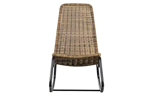 Produktbild: WOOOD Tom Schaukelstuhl Outdoor Naturel - Schaukelsessel Schwingsessel aus Wasserfestem Rattan Relaxstuhl Gartenstuhl für Garten und Terrasse