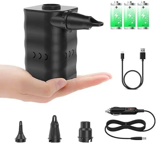 Produktbild: Woowind AP6 Elektrische Luftpumpe mit 6000mAh Akku, 12V Auto-Ladekabel, Pumpe für Luftmatratze, Schwimmring, Sofa, Zelt - Kompakter Begleiter für Outdoor-Aktivitäten