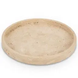 Produktbild: WORHE Schminktablett aus natürlichem Marmor für Badezimmer, aus Travertinstein für Schmuck, Parfüm, Kosmetik, Kerzen, Organizer für die Arbeitsplatte als Heimdekoration, Beige DE-019