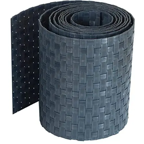 Produktbild: workingHOUSE Polyrattan-Sichtschutzstreifen, Sichtschutz für Doppelstabmatten Zaun, 19 x 255 cm (Anthrazit)