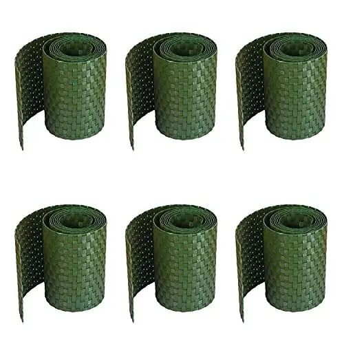 Produktbild: workingHOUSE Polyrattan-Sichtschutzstreifen | Sichtschutz für Doppelstabmatten Zaun | 19x255 cm (6 x Grün) | Wetterfester Gartenzaun-Sichtschutz | Einfach anzubringendes Zubehör