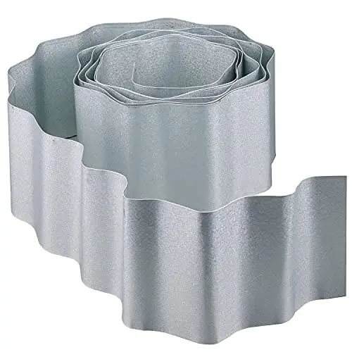 Produktbild: workingHOUSE Rasenkante Metall für Beet, Garten – Optimale Wurzelsperre – Flexible Raseneinfassung Beeteinfassung, Gemüsebeet-, Gartenumrandung, Mähkante, Beetbegrenzung (5 m x 15 cm) (1 Rolle)