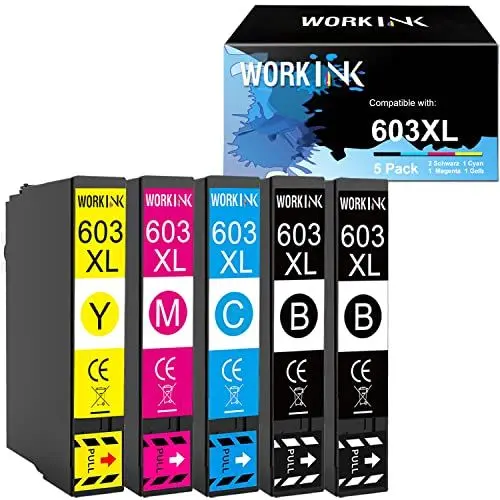 Produktbild: 603XL Druckerpatronen Kompatibel für Epson 603 603 XL patronen für Expression Home XP-2100 XP-2105 XP-3100 XP-3105 XP-3150 XP-4100 XP-4105 Workforce WF-2810 WF-2830 WF-2835 WF-2840 WF-2850 (5er-Pack)