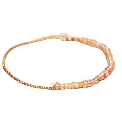 Produktbild: WORLD WIDE GEMS Imperial Topas 3-3,5 mm Rondelle-Form facettierte geschliffene Perlen 17,8 cm vergoldeter Verschluss Armband für Männer und Frauen Unisex Gliederkette Stapelarmband WWG_CH_03805