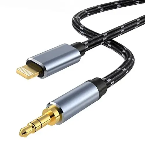 Produktbild: WORLDBOYU Lightning auf 3,5mm Audio Kabel iPhone Kopfhörer Buchse Lightning Aux Kabel kompatibel mit iPhone 14 13 12 11 XS X 8 7 6 iPad iPod für Auto Heim Stereo, Lautsprecher, Kopfhörer 1M