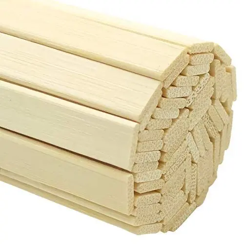 Produktbild: Worown 120 Stück 40cm Starke natürliche Bambusstäbchen, Holz-Bastelsticks, Extra lange Stöcke, Holzleisten für Bastelprojekte (40 cm Länge x 0,9 cm Breite x 0,2 cm Dicke)