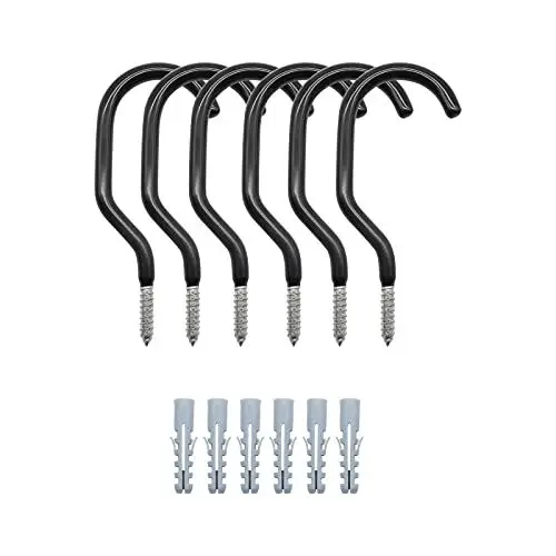 Produktbild: WorthPlanet Fahrradhaken 6Pcs Fahrradaufbewahrungshaken Heavy Duty Fahrradhalte mit Expansionsrohren Fahrrad-Aufbewahrungshaken für Fahrradgarage an Wandhalterung Oder Decke W120005