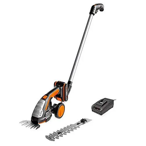 Produktbild: WORX WG801E.3 Akku-Grasschere & Strauchschneider 20V, 2-teiliges Klingen-Set, 1x Teleskopstiel, Schnellwechselklinge, 1x 2Ah PowerShare Akku & Ladegerät