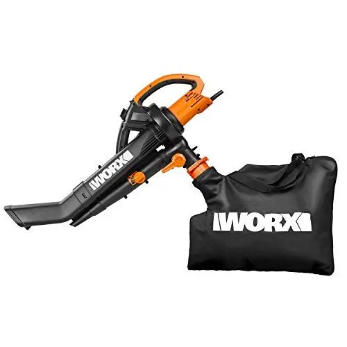 Produktbild: WORX 3000W Elektro Laubbläser & Laubsauger mit Mulcher/Laubsauger 3-in-1 Gerät WG505E inkl. 45L Fangsack, 335km/h, 600m³/h (BRAUCHT NICHT BATTERIEN)