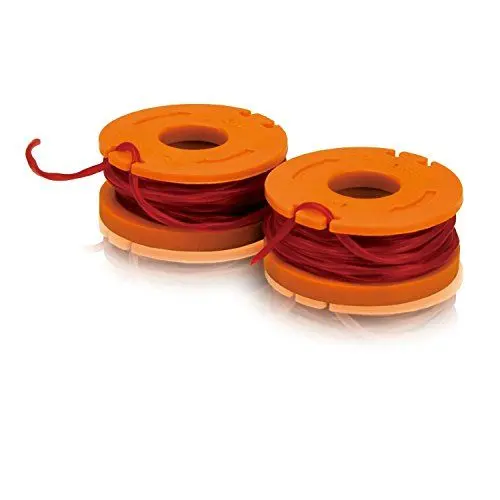 Produktbild: WORX WA0004.1 Rasentrimmer Faden für alle 20V WORX Rasentrimmer – Langlebige Ersatzfaden Spulen für verbesserte Schneidgeschwindigkeit – Ø 1,65mm, 3m Länge – 2er Set