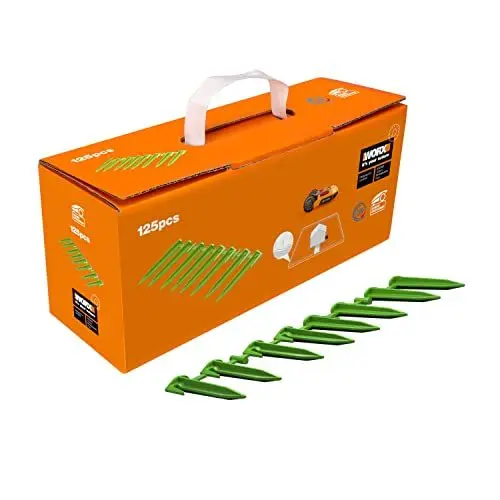 Produktbild: WORX WA0666 Heringe/Erdnägel für Landroid Mähroboter - 125 Stücke Set - umweltfreundlich biologisch abbaubar - originales Zuberör von WORX