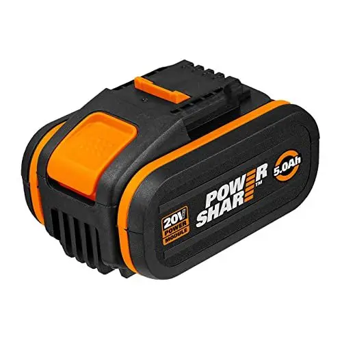 Produktbild: WORX WA3556 PowerShare Akku 20V – 5000mAh Li-Ion, wiederaufladbar -Extrem leistungsstarker Akku mit integrierter Ladestandanzeige – für alle WORX Geräte