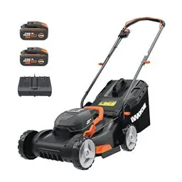 Produktbild: WORX WG743E Akku-Rasenmäher 40V – Profi Rasenmäher mit Mulchfunktion & PowerShare Akku – Rasenmähen ohne Kabel – Ideal für Gärten bis zu 500m²