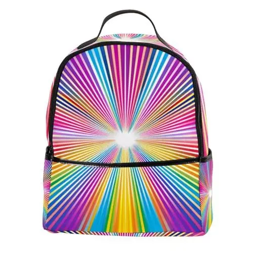 Produktbild: WOSHJIUK Reiserucksack für Damen,Rucksack für Herren,bunte Streifen und Licht,Rucksack