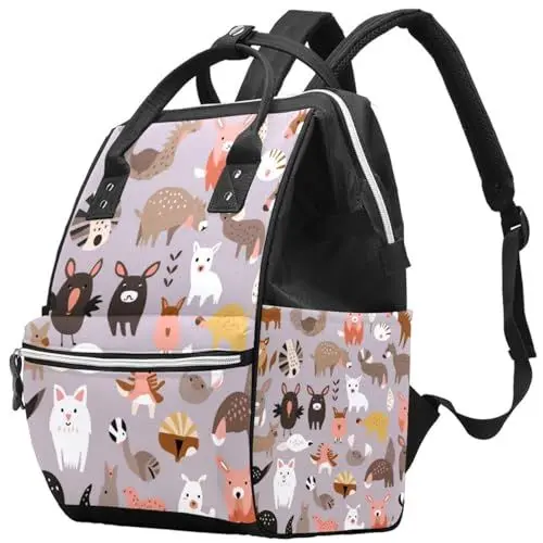 Produktbild: WOSHJIUK Reiserucksäcke für Damen,Herrenrucksack,Bauernhof Wald Cartoon Tiere,Rucksack