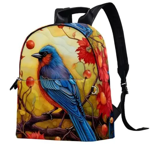 Produktbild: WOSHJIUK Reiserucksäcke für Damen,Herrenrucksack,Blumenvögel Herbstvogel,Rucksack