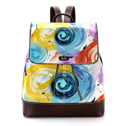 Produktbild: WOSHJIUK Reiserucksäcke für Damen,Herrenrucksack,Kreise bunter Gekritzelstrudel,Rucksack
