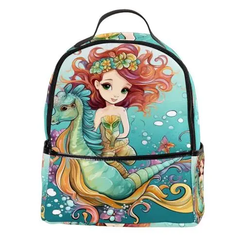 Produktbild: WOSHJIUK Reiserucksäcke für Damen,Herrenrucksack,Nettes Meerjungfrau Seepferdchen,Rucksack