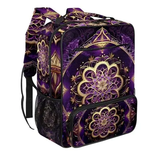 Produktbild: WOSHJIUK Reiserucksäcke für Damen,Herrenrucksack,kosmische lila Mandala Liebe,Rucksack