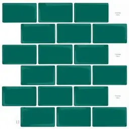 Produktbild: WoStick 10-Stück Dunkelgrün Fliesenaufkleber küchenrückwand klebefliesen Fliesen Selbstklebende Metro 3D Küche Bad (30.5x30.5cm)