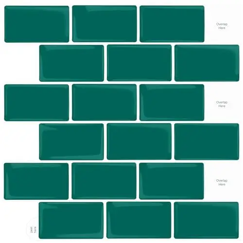 Produktbild: WoStick 10-Stück Dunkelgrün Fliesenaufkleber küchenrückwand klebefliesen Fliesen Selbstklebende Metro 3D Küche Bad (30.5x30.5cm)
