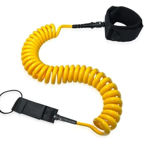 Produktbild: WOUMON 10ft SUP Leash,Surfboard Leash,Surfbretter Elastische Fußseil für Paddle Board,Stand up Paddle,Kanusport,Kajaks,Longboards (Orange)