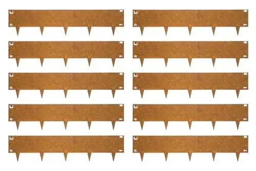 Produktbild: Wovar Rasenkanten aus Cortenstahl 24 x 106 cm Flexibel - 10 Stück