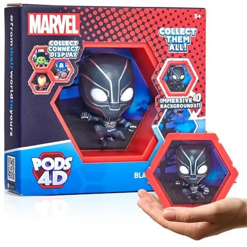 Produktbild: WOW! PODS 4D Marvel Black Panther, Einzigartige, miteinander verbundene Sammelboble-Kopf-Figur, die aus ihrer Welt in Ihre, ausbricht, Wand-oder Regalanzeige, Marvel Spielzeug & Geschenke