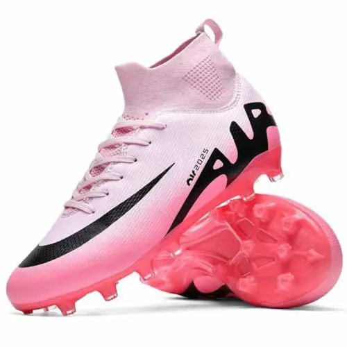 Produktbild: WOWEI Fußballschuhe Herren High Top Spike Cleats Outdoor Athletics Professionelle Fussballschuhe Kinder Trainingsschuhe Fußballschuhe Sportschuhe Wettkampf (IQJ-C18, 38EU)