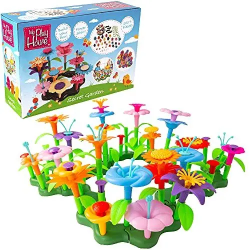 Produktbild: Secret Garden Spielzeug | Blumengarten Bauen mit 100+ Teilen | Kreatives Gartenspielzeug für Jungen & Mädchen | Bauset für Kinder ab 3 Jahren.