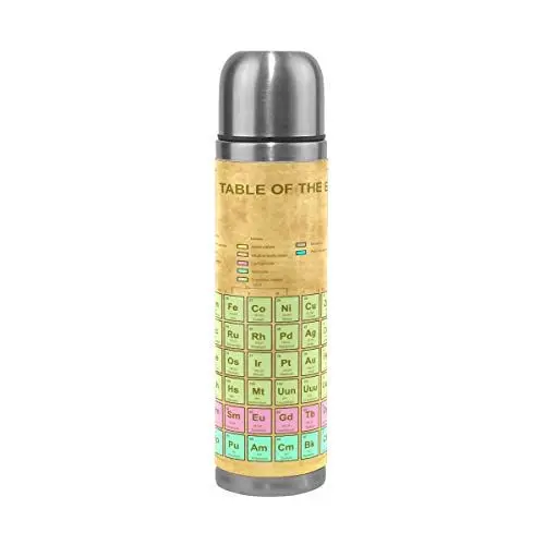 Produktbild: WowPrint Thermobecher f¨¹r unterwegs, Thermoskanne, isoliert, Edelstahl, auslaufsicher, doppelwandig, Vakuumflasche aus echtem Leder, 500 ml