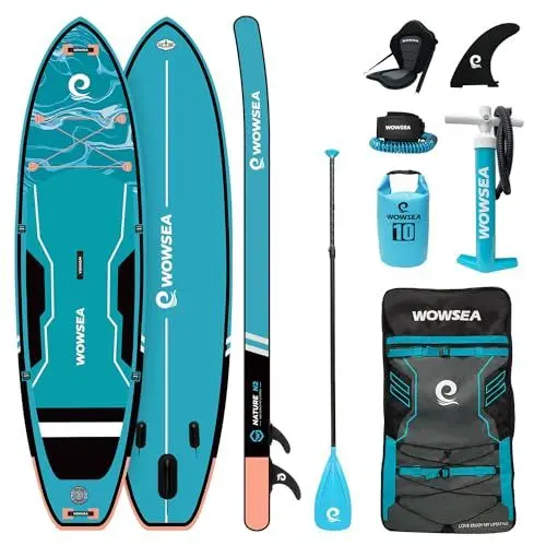 Produktbild: WOWSEA Nature N2 Aufblasbares Stand Up Paddle Board, Langlebiges und Stabiles Freizeit Paddel SUP, Touren & Yoga Paddelboard mit iSUP Zubehör, Gute Wahl für Aquatische Lehre und Anfänger
