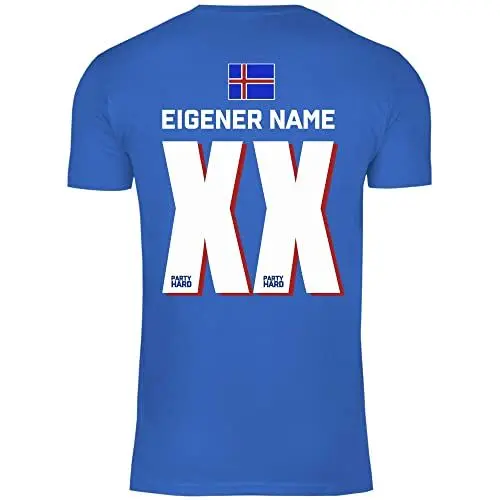 Produktbild: wowshirt Herren T-Shirt Fußball Sauf Trikot Karneval JGA Mallorca Party Crew Bier Gruppen, Größe:L, Farbe:XX Eigener Name Royal Blue