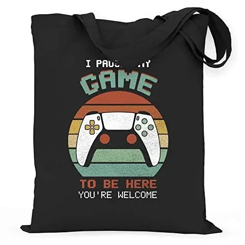 Produktbild: wowshirt Stoffbeutel Jutebeutel Game To Be Here Zocker Zockerin Videospieler Spielkonsole Gamer Gaming, Farbe:Black