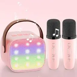 Produktbild: Karaoke Maschine mit 2 Karaoke Mikrofonen: (Premiumversion) Mini Karaoke Maschine Kinder mit Mikrofon Mädchen Geschenke Spielzeug für 3-12 Jahre - Bluetooth MusikLautsprecher
