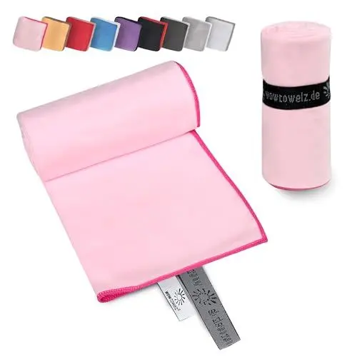 Produktbild: Wowtowelz kompaktes Mikrofaser Handtuch, Reisehandtuch, Sport- Fitnesshandtuch, Strand- Badetuch, leicht u. schnelltrocknend, (Pink, 145 x 70 cm)
