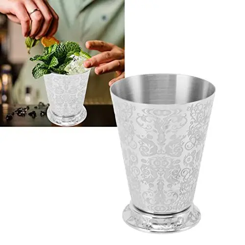 Produktbild: WPKD BLUEIY Cocktail Trinkbecher, Blatt Blumen Schnitzmuster, Edelstahl, Cocktail Becher, Getränke Wasser Becher für Bars und Party Geschenke zu Hause (Schnitzerei mit Totemmuster)
