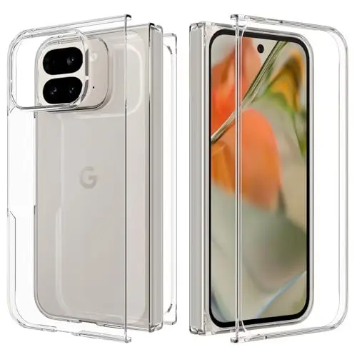 Produktbild: WQRTYJK Crystal Clear Hülle für Google Pixel 9 Pro Fold (Anti-Vergilbung) Dünn Hart PC Handyhülle Cover (Rückseite und Vorne) Anti-Gelb Kratzfest Schutz Case für Google Pixel 9 Pro Fold 5G Transparen