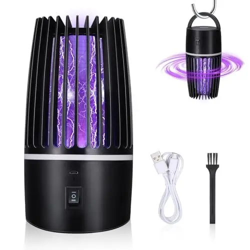 Produktbild: Wrischan 4000mAh Insektenvernichter Mückenlampe Elektrisch, 2 in 1 Mückenabwehr Outdoor mit UV-Lampe, 360° Mückenfalle, Insektenfänger mit USB Akku, Mosquito Killer für Schlafzimmer Camping Garten