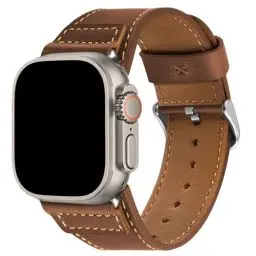 Produktbild: Wristitani Echtes Leder Vintage Armband Kompatibel mit Apple Watch Lederarmband 44mm 45mm 46mm 42mm 49mm 41mm 40mm 38mm, Ersatzarmbänder Damen Herren für iWatch Ultra 2 Serie 10 9 8 7 SE 6 5 4 3 2