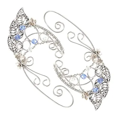 Produktbild: WRITWAA 1 Paar Elfen Ohrclip Ohrringe, Blatt Elfenohren Schmuck FüR Frauen, Multi, Ideal FüR Halloween, Cosplay, Hochzeit, Feenparty, Geschenk FüR Damen, Schwestern, Freundinnen