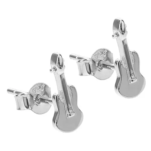 Produktbild: WRITWAA S925 Sterling Silber Ohrstecker Gitarre Form Zirkon Inlay Ohrringe FüR Frauen, Einfache Wartung, Perfekt FüR TäGlichen Gebrauch Und