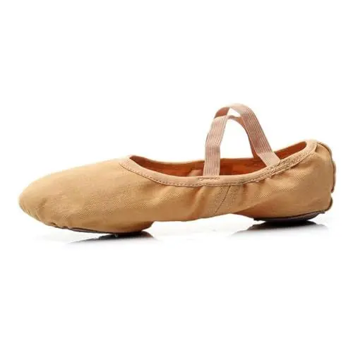 Produktbild: WRITWAA Ballettschuhe Mit Nicht Dehnbarer Sohle Für Erwachsene Design Mit Elastischem Band Geeignet Für Yoga Folk Modern Ballroom Jazz