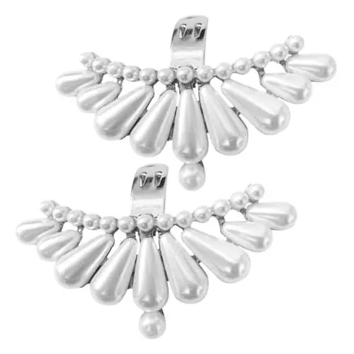 Produktbild: WRITWAA 1 Paar abnehmbare Schuhschnalle Männer Perle Schuhschnalle Strass Perlenbroschennadeln Zubehör perlen deko schuhclips der fersen Schuhschmuck-Clips Schuhdekor Zinklegierung Silver
