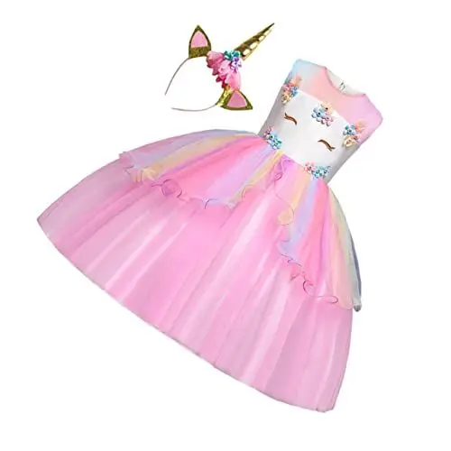 Produktbild: WRITWAA Kostüm-kinderset Gazekleid Kleid & Haarreif Partyrock Cosplay-outfit