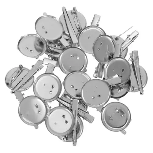 Produktbild: WRITWAA 20St Zubehör zur Broschenherstellung Broschennadel hinten Zubehör zur Herstellung von billi abstecknadeln brooch Broschenlünetten-Rohlinge brosche grundfassung Silver